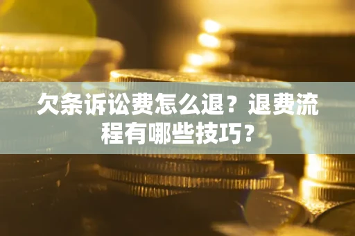 北京欠条诉讼费怎么退？退费流程有哪些技巧？
